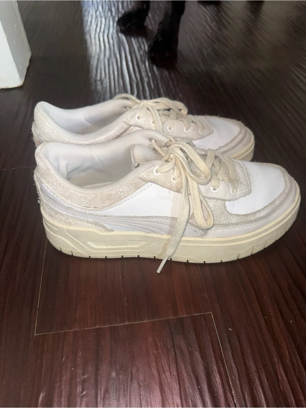 Puma Cream and White Trainer Sneaker